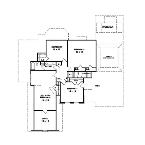 Country House Plan Second Floor - Francis Park Cape Cod Style Home 087S-0013 - Search House Plans and More