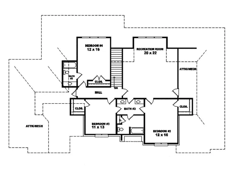European House Plan Second Floor - Lyndon Manor European Home 087S-0016 - Shop House Plans and More