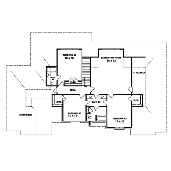 Country House Plan Second Floor - Lyndon Manor European Home 087S-0016 - Shop House Plans and More