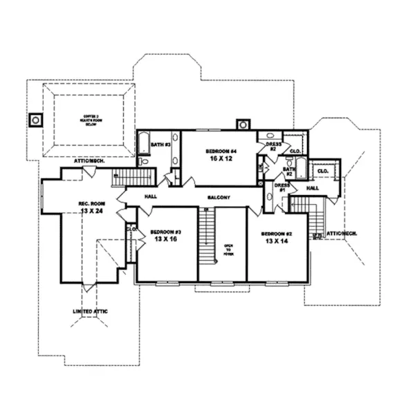 Luxury House Plan Second Floor - Waterman Georgian Home 087S-0017 - Shop House Plans and More