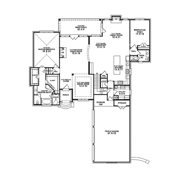 European House Plan First Floor - Benning Manor European Home 087S-0019 - Search House Plans and More