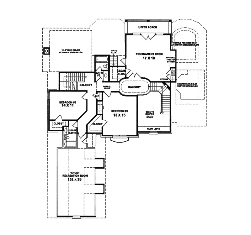 Country House Plan Second Floor - Belgrade Pond Luxury Home 087S-0021 - Search House Plans and More