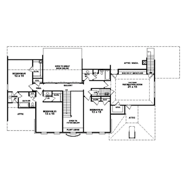 Traditional House Plan Second Floor - Cosgrove Traditional Home 087S-0025 - Search House Plans and More