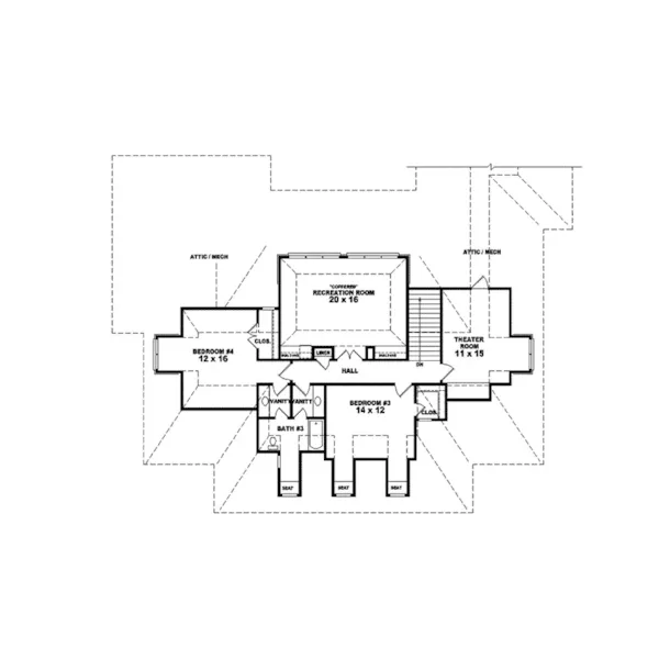 Country House Plan Second Floor - Melshire Plantation Home 087S-0026 - Shop House Plans and More