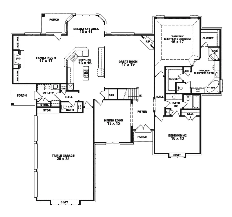 European House Plan First Floor - Malaga Manor Country French Home 087S-0030 - Shop House Plans and More