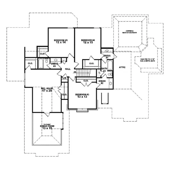 Country French House Plan Second Floor - Malaga Manor Country French Home 087S-0030 - Shop House Plans and More