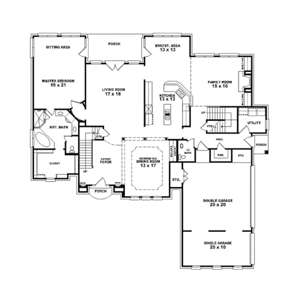 European House Plan First Floor - Quigley Luxury European Home 087S-0032 - Shop House Plans and More