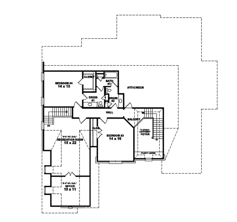 Country House Plan Second Floor - Liliana Traditional Home 087S-0033 - Shop House Plans and More