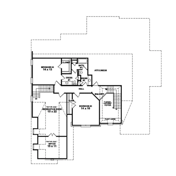 Traditional House Plan Second Floor - Liliana Traditional Home 087S-0033 - Shop House Plans and More