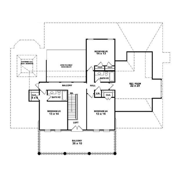 Country House Plan Second Floor - Melrose Southern Plantation Home 087S-0035 - Shop House Plans and More