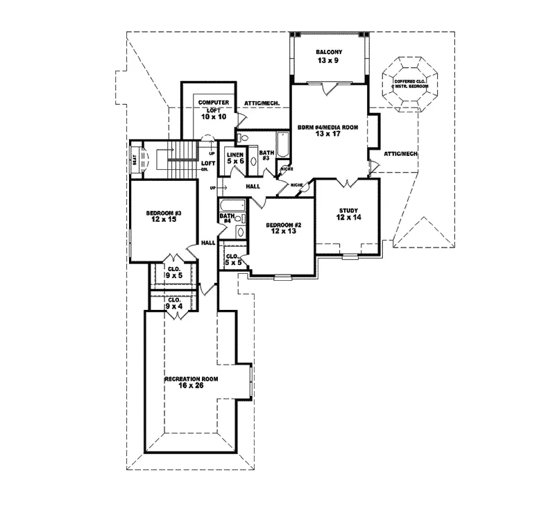 Luxury House Plan Second Floor - DeWitt Hill Luxury Home 087S-0038 - Search House Plans and More
