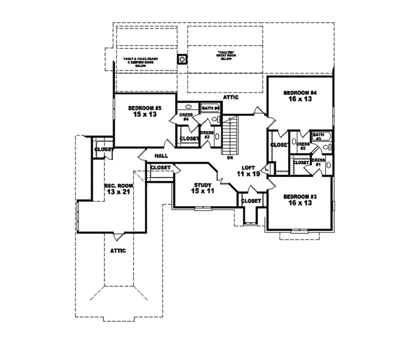 Luxury House Plan Second Floor - Caravel European Home 087S-0048 - Search House Plans and More