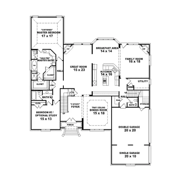 Luxury House Plan First Floor - Cherbourg Manor Luxury Home 087S-0051 - Search House Plans and More