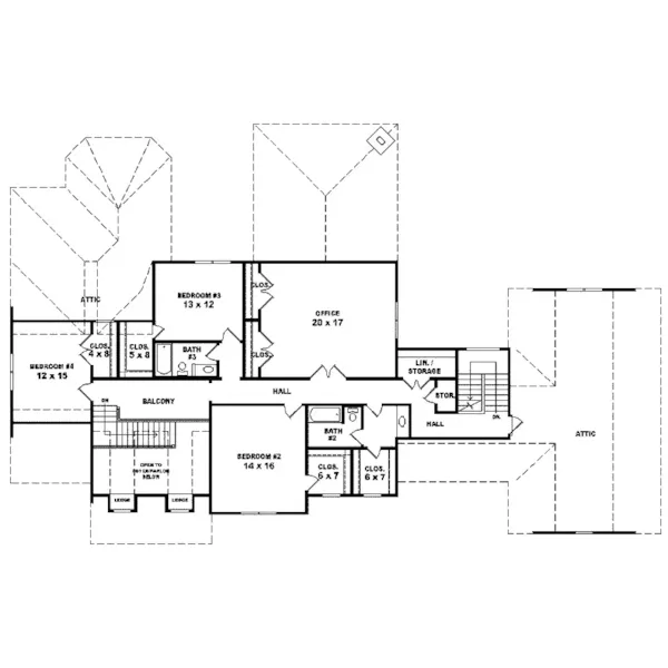 Southern House Plan Second Floor - Forsythia Luxury Country Home 087S-0053 - Search House Plans and More