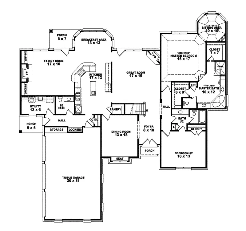 Southern House Plan First Floor - Arleigh European Luxury Home 087S-0056 - Search House Plans and More