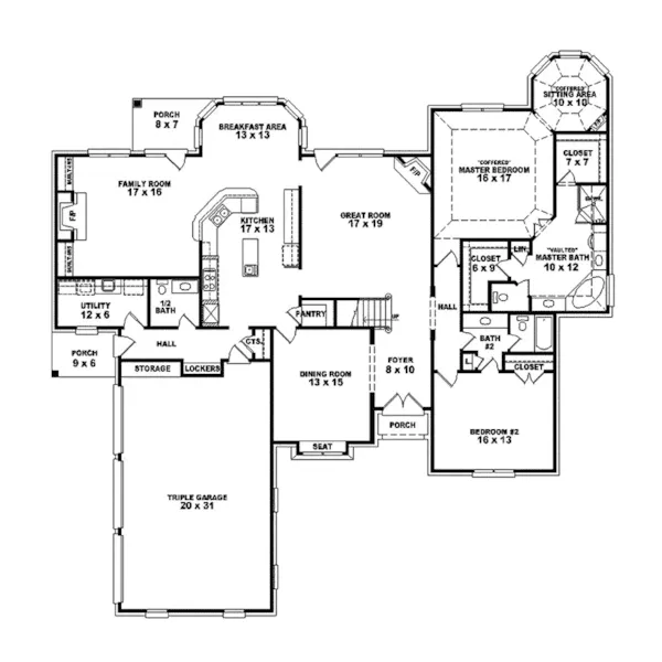 European House Plan First Floor - Arleigh European Luxury Home 087S-0056 - Search House Plans and More