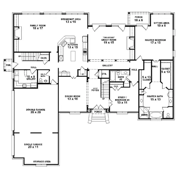 Luxury House Plan First Floor - Honora European Luxury Home 087S-0059 - Search House Plans and More