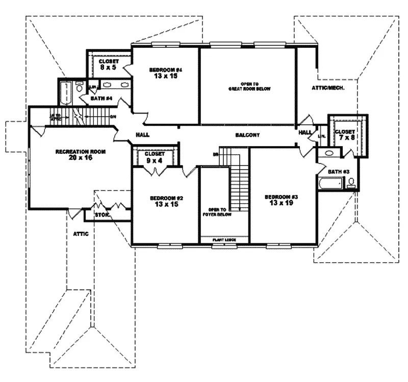 Southern House Plan Second Floor - Honora European Luxury Home 087S-0059 - Search House Plans and More