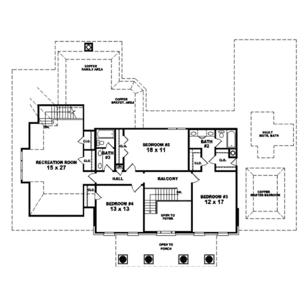 Southern Plantation House Plan Second Floor - Embry Hill Georgian Home 087S-0062 - Search House Plans and More