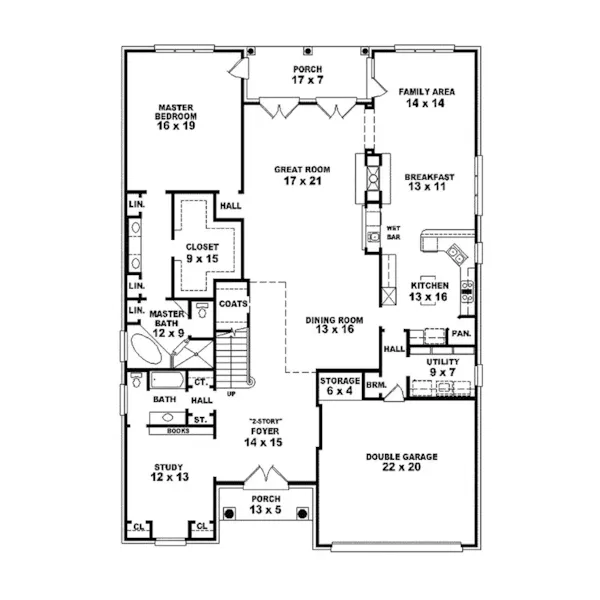 Luxury House Plan First Floor - Finlay Cliff Traditional Home 087S-0065 - Search House Plans and More