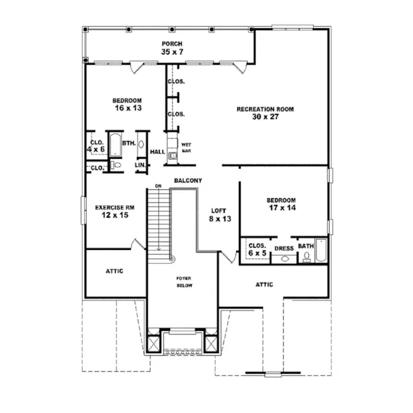 Luxury House Plan Second Floor - Finlay Cliff Traditional Home 087S-0065 - Search House Plans and More