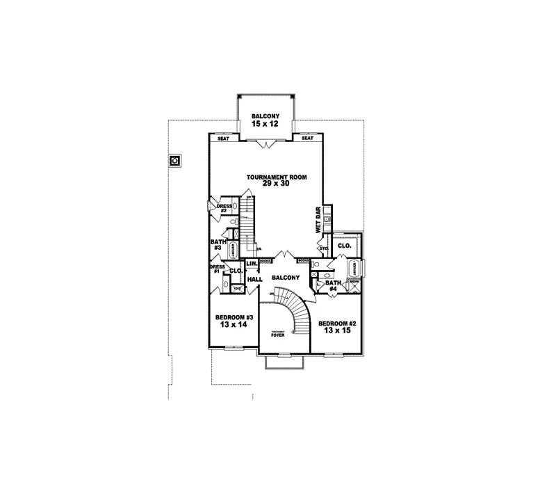Southern House Plan Second Floor - Bayou Sorrel Country French Home 087S-0066 - Search House Plans and More