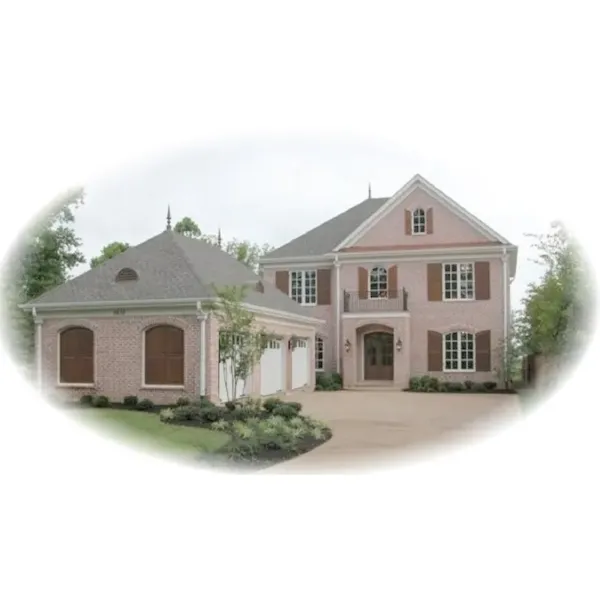 Stylish Country French Two-Story With Side Entry Garage