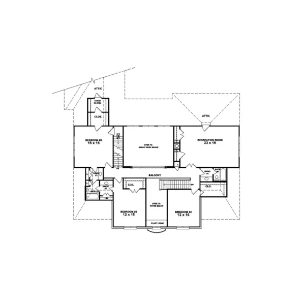 Southern House Plan Second Floor - Ocello Elegant Plantation Home 087S-0067 - Shop House Plans and More