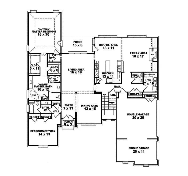 Traditional House Plan First Floor - Swarthemore Luxury Home 087S-0068 - Shop House Plans and More