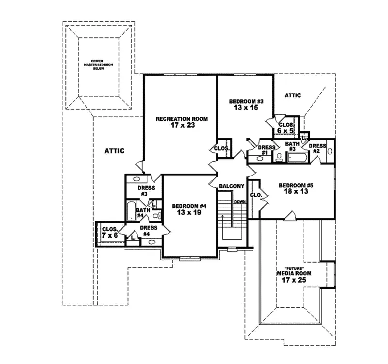 Traditional House Plan Second Floor - Swarthemore Luxury Home 087S-0068 - Shop House Plans and More