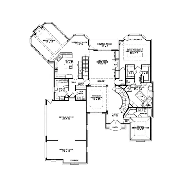 Country House Plan First Floor - Piccadilly Manor English Home 087S-0073 - Shop House Plans and More