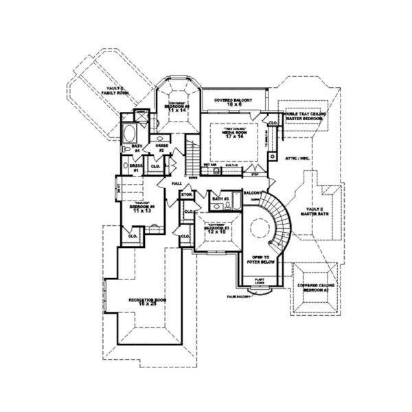 Country House Plan Second Floor - Piccadilly Manor English Home 087S-0073 - Shop House Plans and More