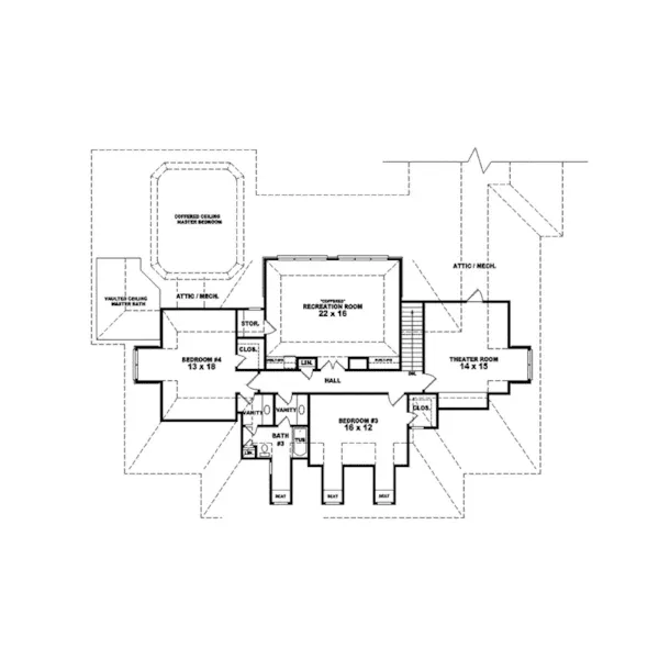 Luxury House Plan Second Floor - Mayfair Manor Southern Home 087S-0074 - Shop House Plans and More