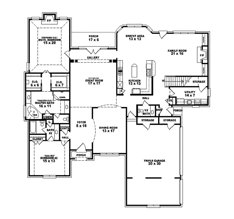 European House Plan First Floor - Malika Luxury Home 087S-0076 - Shop House Plans and More