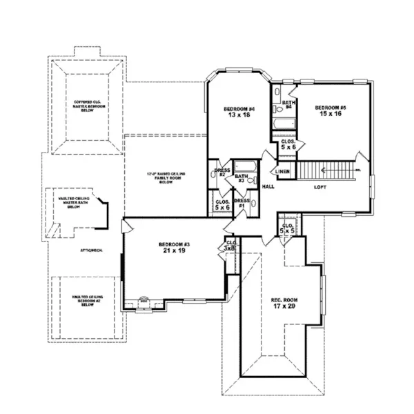 Traditional House Plan Second Floor - Malika Luxury Home 087S-0076 - Shop House Plans and More