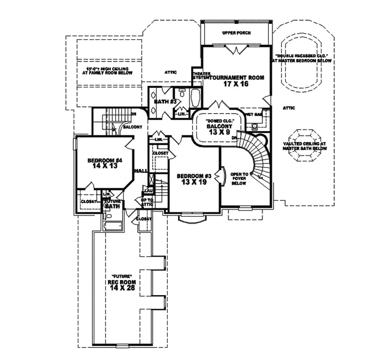 Traditional House Plan Second Floor - Niehoff Pointe European Home 087S-0077 - Shop House Plans and More
