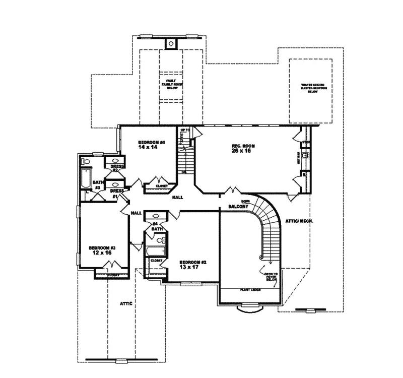 Southern House Plan Second Floor - Waverley Manor Luxury Home 087S-0079 - Shop House Plans and More