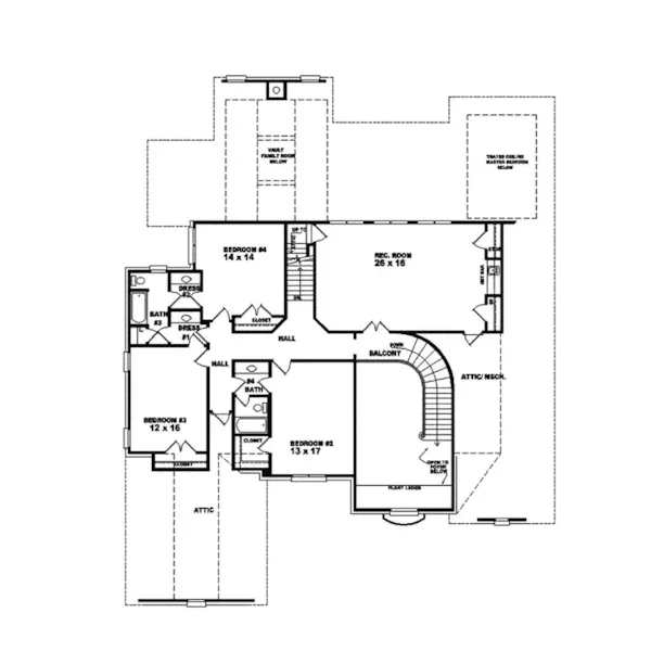 Southern House Plan Second Floor - Waverley Manor Luxury Home 087S-0079 - Shop House Plans and More