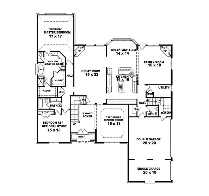 Southern House Plan First Floor - Antonia Hill Luxury Home 087S-0083 - Search House Plans and More