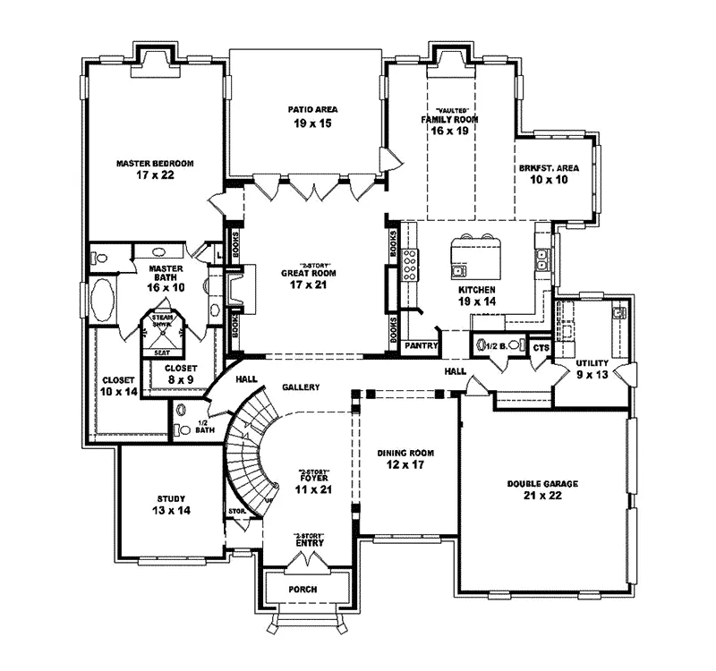 Luxury House Plan First Floor - Lyon European Home 087S-0084 - Shop House Plans and More