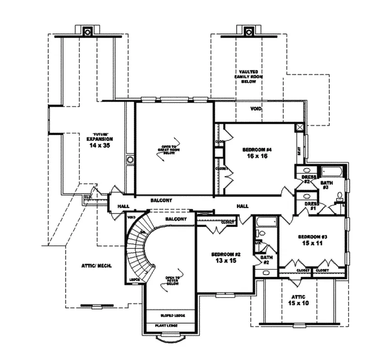 Luxury House Plan Second Floor - Lyon European Home 087S-0084 - Shop House Plans and More