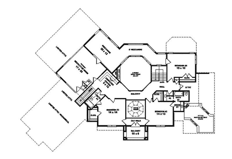 Santa Fe House Plan Second Floor - Mandeville Manor Sunbelt Home 087S-0086 - Shop House Plans and More