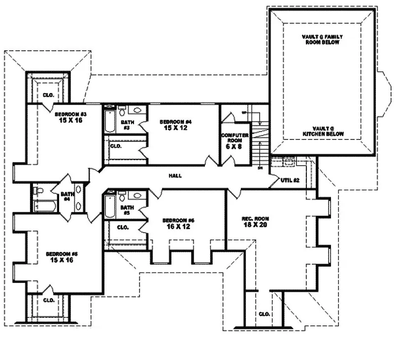Country French House Plan Second Floor - Mermanteau Country French Home 087S-0101 - Shop House Plans and More