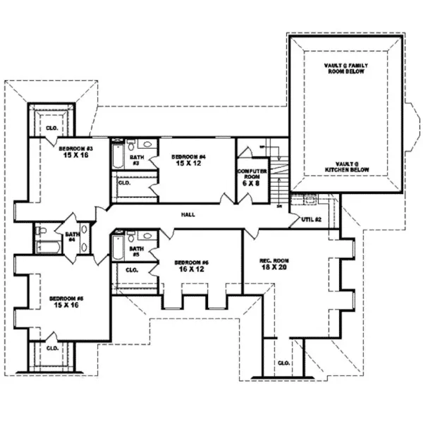 Country French House Plan Second Floor - Mermanteau Country French Home 087S-0101 - Shop House Plans and More