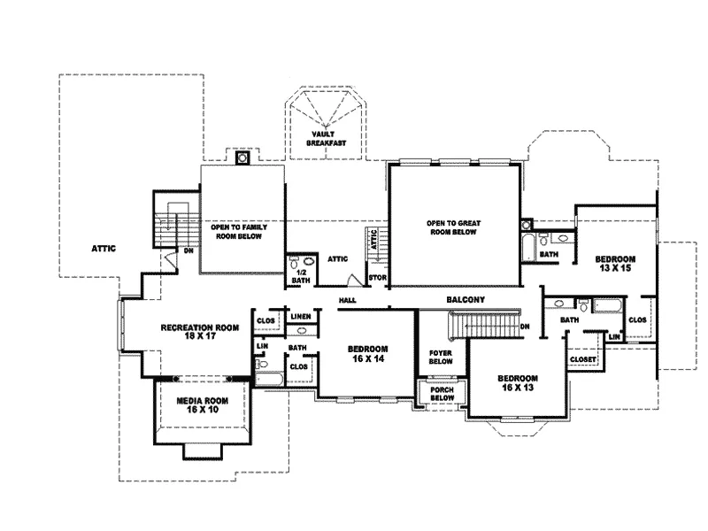 Country House Plan Second Floor - Glen Owen Traditional Home 087S-0102 - Search House Plans and More