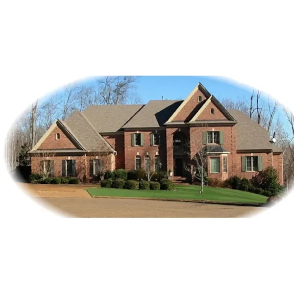 Grand Brick Traditional Two-Story House With Multiple Gables