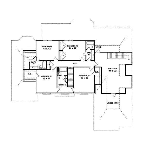 European House Plan Second Floor - Bannister Traditional Home 087S-0104 - Search House Plans and More