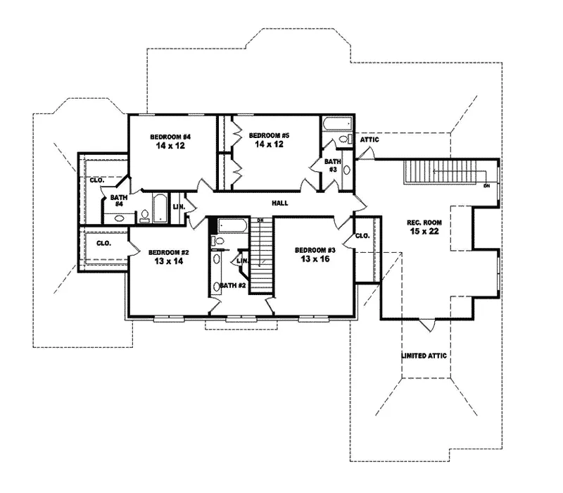 Georgian House Plan Second Floor - Creekmouth Traditional Home 087S-0106 - Search House Plans and More
