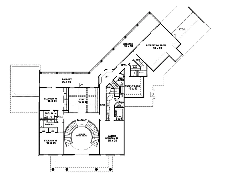Traditional House Plan Second Floor - Beaulieu Luxury Home 087S-0109 - Search House Plans and More