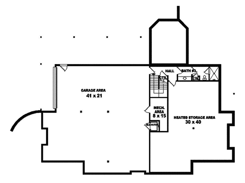Colonial House Plan Lower Level Floor - Foreston Manor Cape Cod Home 087S-0113 - Search House Plans and More